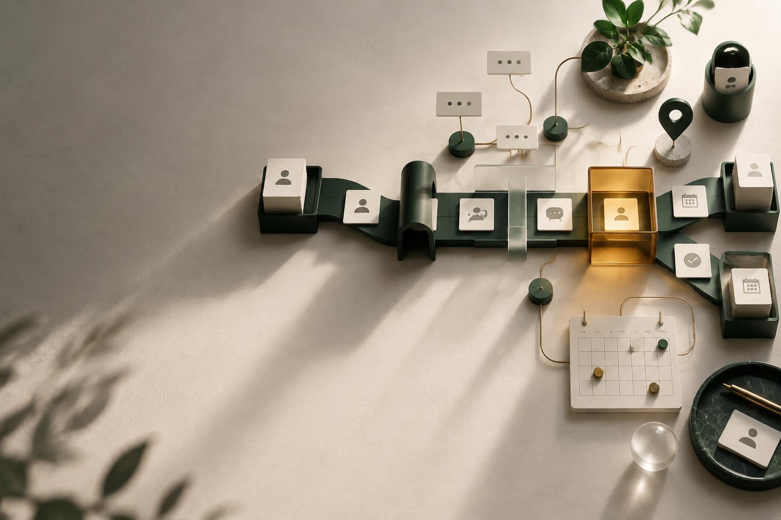 A tactile customer journey flowing through contacts, conversations, and appointments